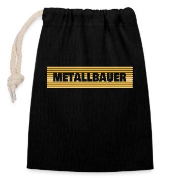 Metallbauer als Beruf - Verschließbarer Geschenkbeutel aus Baumwolle (14x20cm) - Schwarz - Vorne