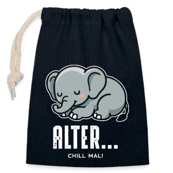 Chill out - Closable cotton gift bag (14x20cm) - navy - Front