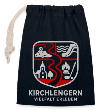 Kirchlengern – Experience diversity - Closable cotton gift bag (14x20cm) - navy - Front