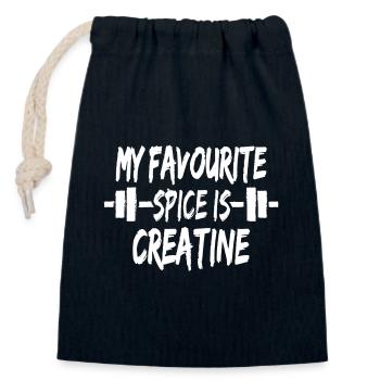 My Favourite Spice Is Creatine Funny Gym Lover Gif - Closable cotton gift bag (14x20cm) - navy - Front