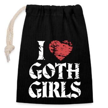 Love Goth Girls! Gothic Aesthetic Goth Mommy - Closable cotton gift bag (14x20cm) - black - Front