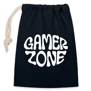 GAMER ZONE - Sac cadeau en coton avec cordon (14 x 20 cm) - bleu marine - Devant