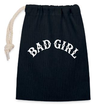 STREETWEAR, BAD GIRL - Closable cotton gift bag (14x20cm) - navy - Front