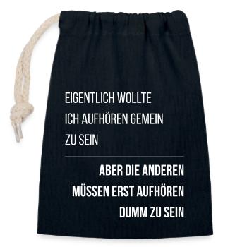 Sarkastischer Spruch Dumme Menschen Lustig - Verschließbarer Geschenkbeutel aus Baumwolle (14x20cm) - Navy - Vorne