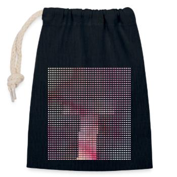 Letter T - Closable cotton gift bag (14x20cm) - navy - Front