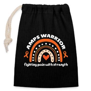 Amps Warrior, Fighting Pain With Strength - Verschließbarer Geschenkbeutel aus Baumwolle (14x20cm) - Schwarz - Vorne