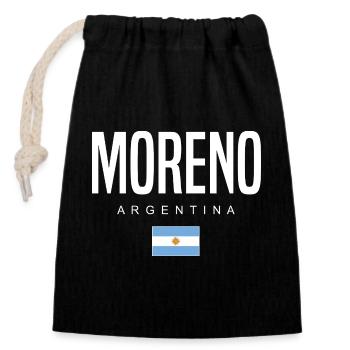 Moreno Argentinien Argentinier - Verschließbarer Geschenkbeutel aus Baumwolle (14x20cm) - Schwarz - Vorne