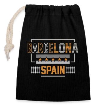 Barcelone, Espagne - Sac cadeau en coton avec cordon (14 x 20 cm) - noir - Devant