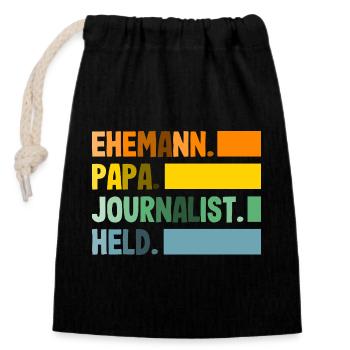 Papa Ehemann Investigativer Reporter Journalisten - Verschließbarer Geschenkbeutel aus Baumwolle (14x20cm) - Schwarz - Vorne