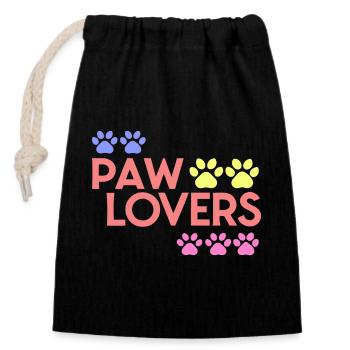 Rainbow Paw Lovers - Closable cotton gift bag (14x20cm) - black - Front