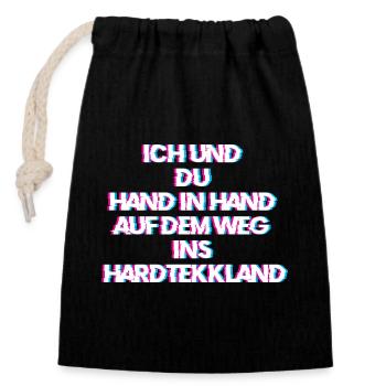 Hardtekk Tekk - Closable cotton gift bag (14x20cm) - black - Front
