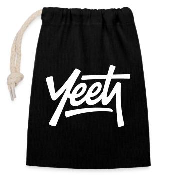 Yeet – Lustige Gen-Alpha-Memes - Verschließbarer Geschenkbeutel aus Baumwolle (14x20cm) - Schwarz - Vorne