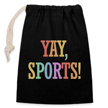 Yay Sports – Fan de sport sans méfiance (femmes) - Sac cadeau en coton avec cordon (14 x 20 cm) - noir - Devant