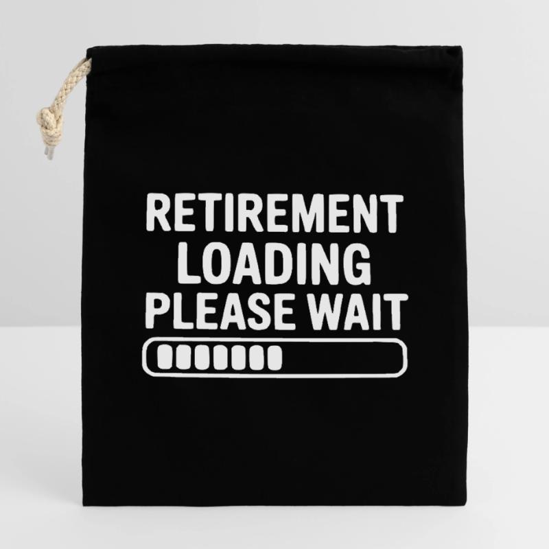 Retirement Loading Please Wait Closable cotton gift bag (14x20cm)