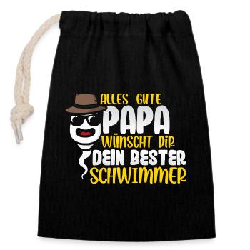 All the best dad wishes you your best swimmer - Closable cotton gift bag (14x20cm) - black - Front