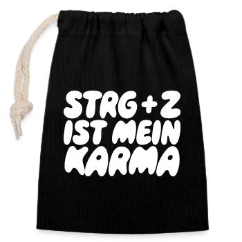Ctrl+Z Karma – Ctrl+Z is Karma - Closable cotton gift bag (14x20cm) - black - Front