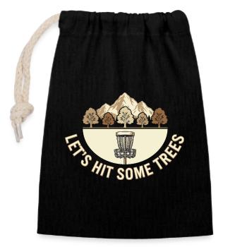 Allons voir quelques arbres – Disc Golf Vintage Design - Sac cadeau en coton avec cordon (14 x 20 cm) - noir - Devant