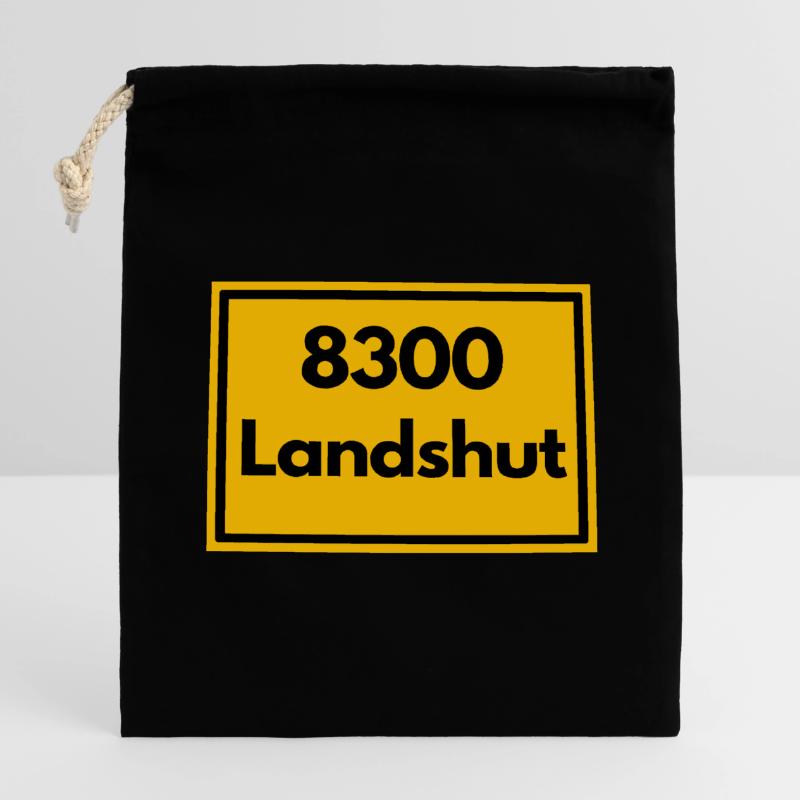 OLD POSTCODE POSTCODE RETRO 8300 LANDSHUT BAVARIA Closable cotton gift bag (14x20cm)