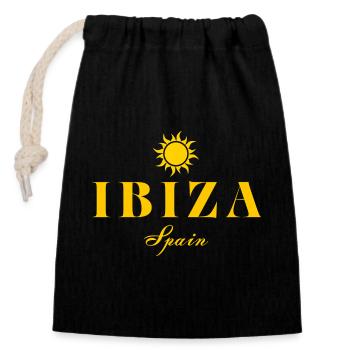 T-shirt logo Ibiza Sun - Sac cadeau en coton avec cordon (14 x 20 cm) - noir - Devant