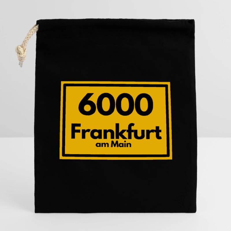 OLD POSTCODE POSTCODE RETRO 6000 FRANKFURT AM MAIN Closable cotton gift bag (14x20cm)