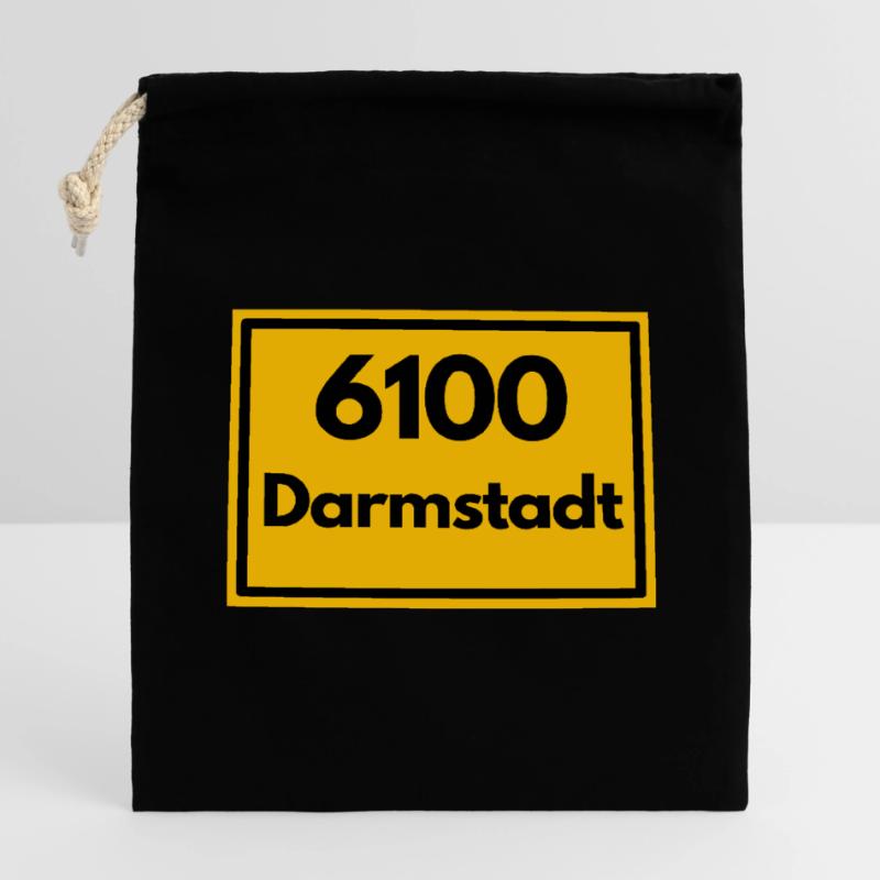 OLD POSTCODE POSTCODE RETRO 6100 DARMSTADT HESSEN Closable cotton gift bag (14x20cm)