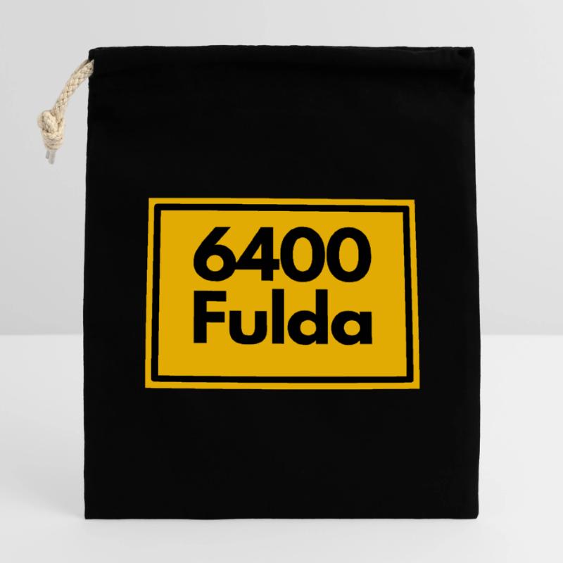 OLD POSTCODE POSTCODE RETRO 6400 FULDA - HESSEN Closable cotton gift bag (14x20cm)