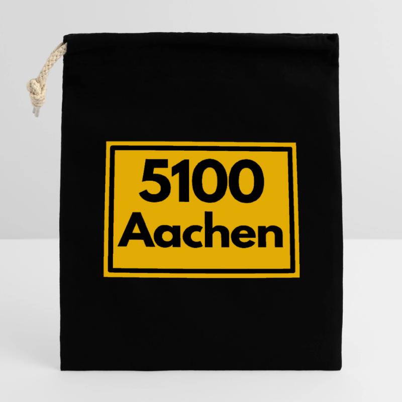 OLD POSTCODE POSTCODE RETRO 5100 AACHEN DREILÄNDER Closable cotton gift bag (14x20cm)