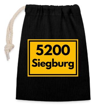 ALTE POSTLEITZAHL PLZ RETRO SIEGBURG - RHEIN SIEG - Verschließbarer Geschenkbeutel aus Baumwolle (14x20cm) - Schwarz - Vorne