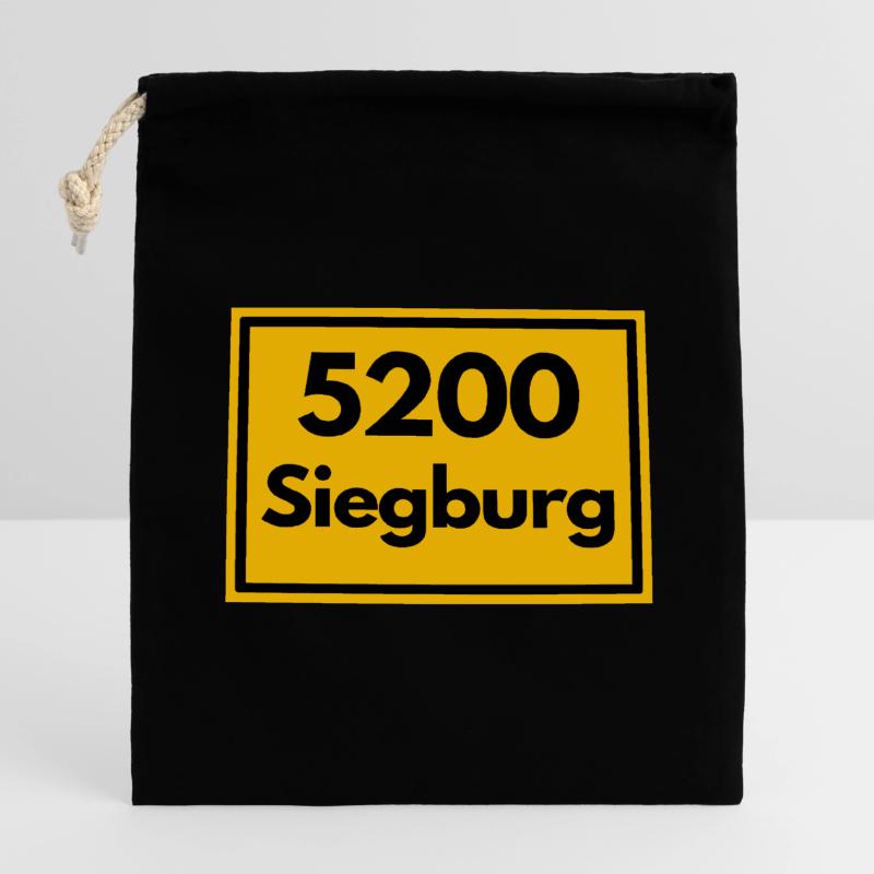 OLD POSTCODE POSTCODE RETRO SIEGBURG - RHEIN SIEG Closable cotton gift bag (14x20cm)