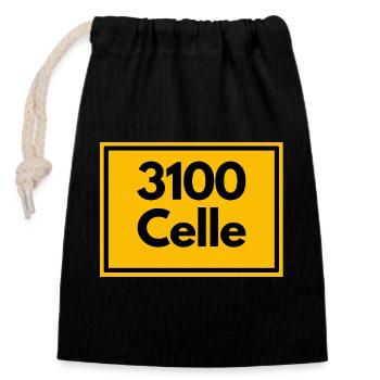 OLD POSTCODE POSTCODE RETRO 3100 CELLE - Closable cotton gift bag (14x20cm) - black - Front
