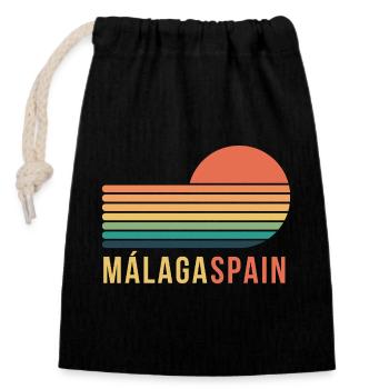 Málaga, Espagne - Sac cadeau en coton avec cordon (14 x 20 cm) - noir - Devant