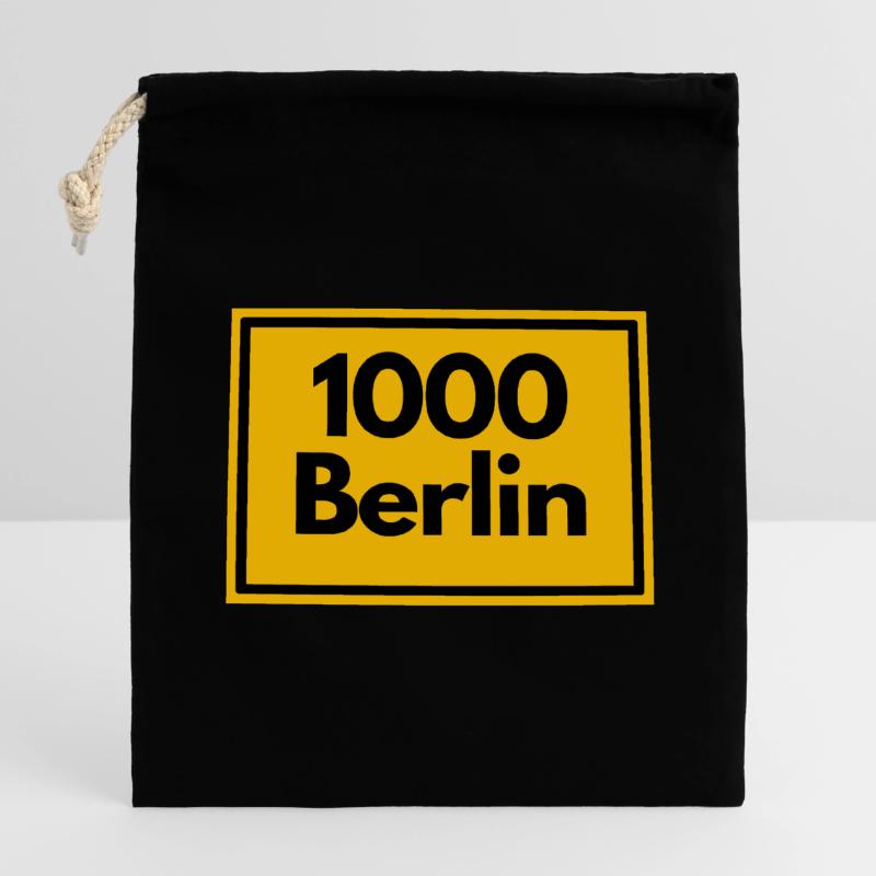 OLD POSTCODE POSTCODE RETRO 1000 BERLIN CAPITAL Closable cotton gift bag (14x20cm)