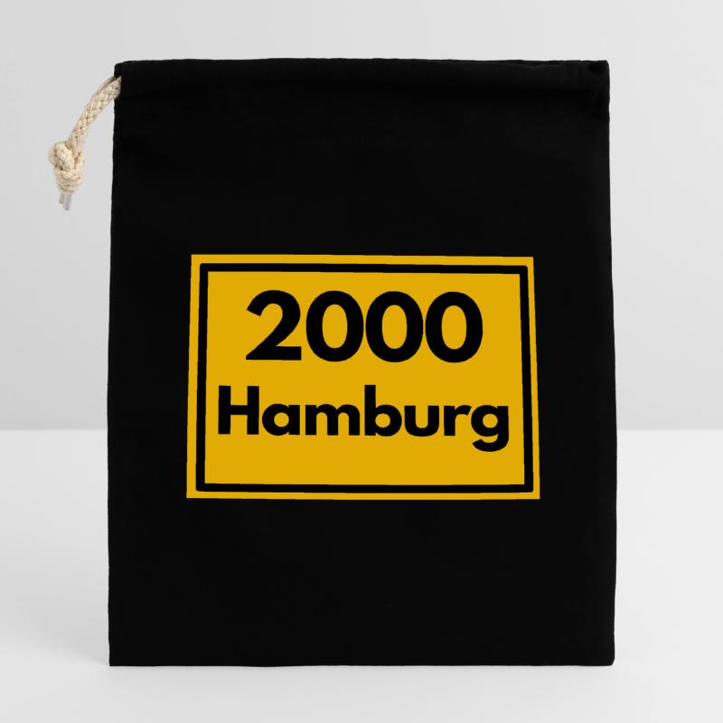 OLD POSTCODE POSTCODE RETRO 2000 HAMBURG - HAFEN Closable cotton gift bag (14x20cm)