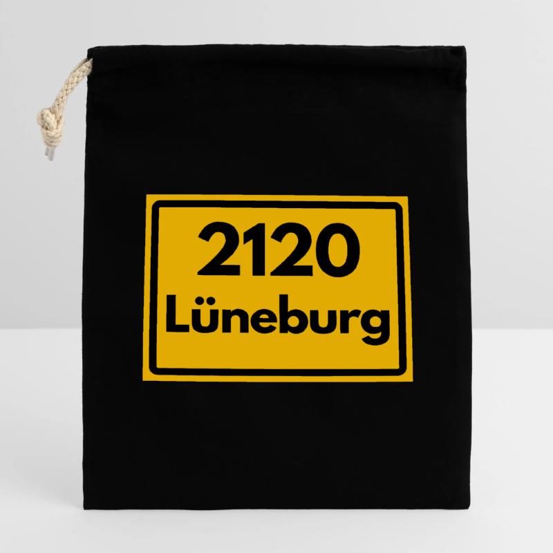 OLD POSTCODE POSTCODE RETRO 2120 LÜNEBURG - HANSE Closable cotton gift bag (14x20cm)