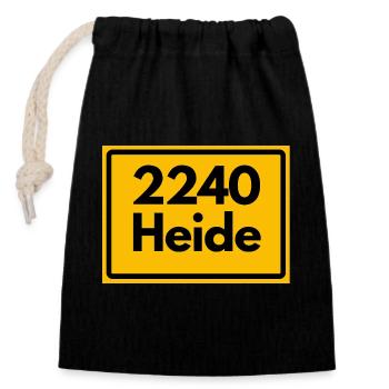 OLD POSTCODE POSTCODE RETRO 2240 HEIDE MARSHENLAND - Closable cotton gift bag (14x20cm) - black - Front