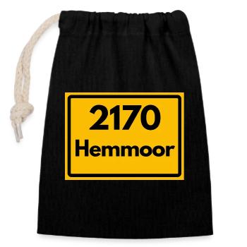 OLD POSTCODE POSTCODE RETRO 2170 HOCHMOOR – HEIDE - Closable cotton gift bag (14x20cm) - black - Front