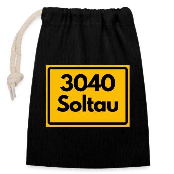 OLD POSTCODE RETRO 3040 SOLTAU – HEIDE - Closable cotton gift bag (14x20cm) - black - Front