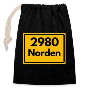 OLD POSTCODE ZIP CODE RETRO 2980 NORTH EAST FRISIA - Closable cotton gift bag (14x20cm) - black - Front