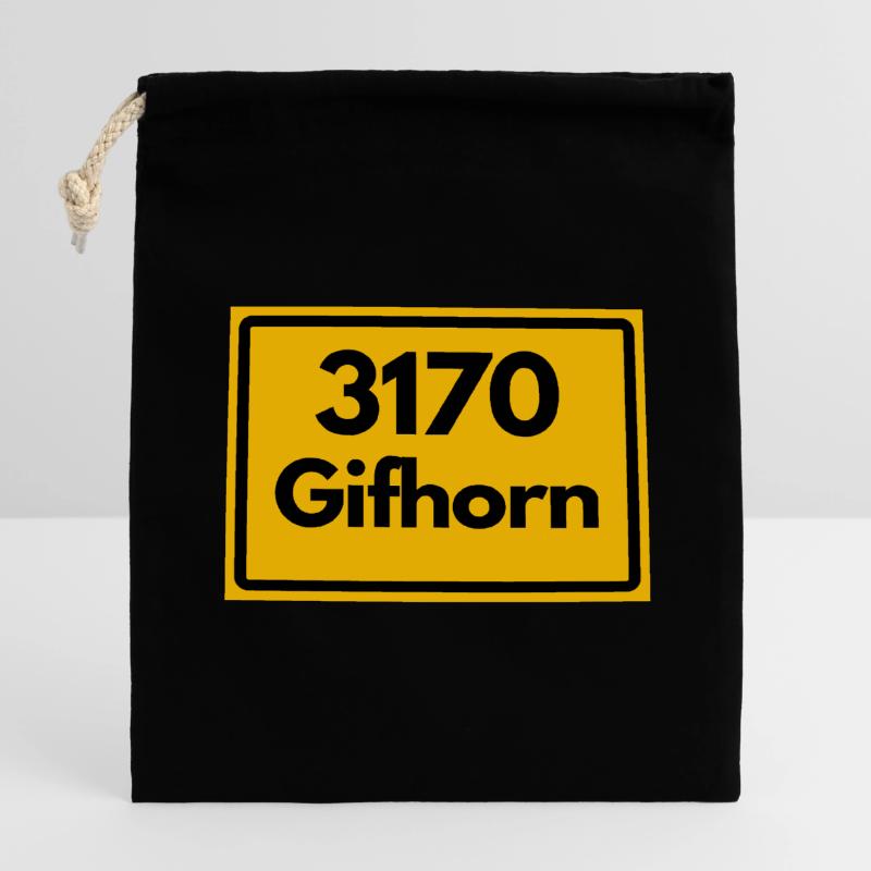 OLD POSTCODE POSTCODE RETRO 3170 GIFHORN – MÜHLEN Closable cotton gift bag (14x20cm)