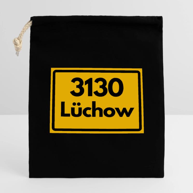 OLD POSTCODE ZIP CODE RETRO 3130 LÜCHOW WENDLAND! Closable cotton gift bag (14x20cm)
