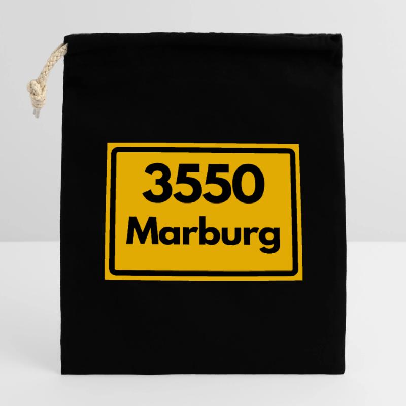 OLD POSTCODE ZIP CODE RETRO 3550 MARBURG Closable cotton gift bag (14x20cm)