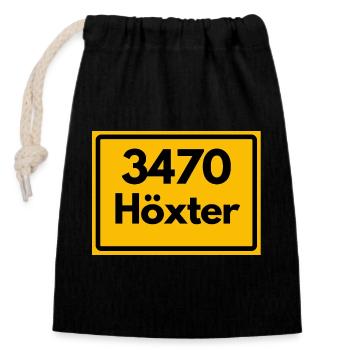 ANCIEN CODE POSTAL RETRO 3470 HÖXTER WESERHOCH - Sac cadeau en coton avec cordon (14 x 20 cm) - noir - Devant