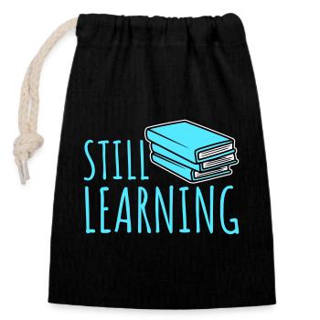 Toujours en apprentissage, progression, motivation des élèves - Sac cadeau en coton avec cordon (14 x 20 cm) - noir - Devant