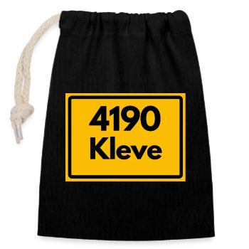 ALTE POSTLEITZAHL PLZ RETRO 4190 KLEVE – NRW - Verschließbarer Geschenkbeutel aus Baumwolle (14x20cm) - Schwarz - Vorne