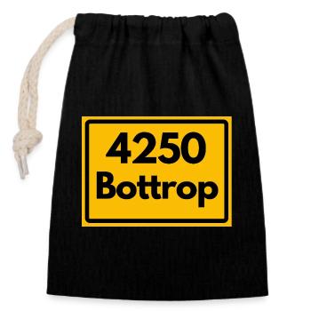 ALTE POSTLEITZAHL PLZ RETRO 4250 BOTTROP – NRW - Verschließbarer Geschenkbeutel aus Baumwolle (14x20cm) - Schwarz - Vorne