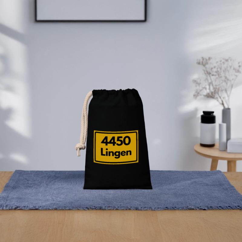 OLD POSTCODE POSTCODE RETRO 4450 LINGEN Closable cotton gift bag (14x20cm)