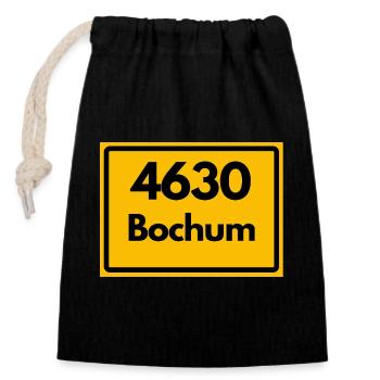 ALTE POSTLEITZAHL PLZ RETRO 4630 BOCHUM - Verschließbarer Geschenkbeutel aus Baumwolle (14x20cm) - Schwarz - Vorne