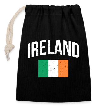 Arc du drapeau irlandais Vintage Print - Sac cadeau en coton avec cordon (14 x 20 cm) - noir - Devant