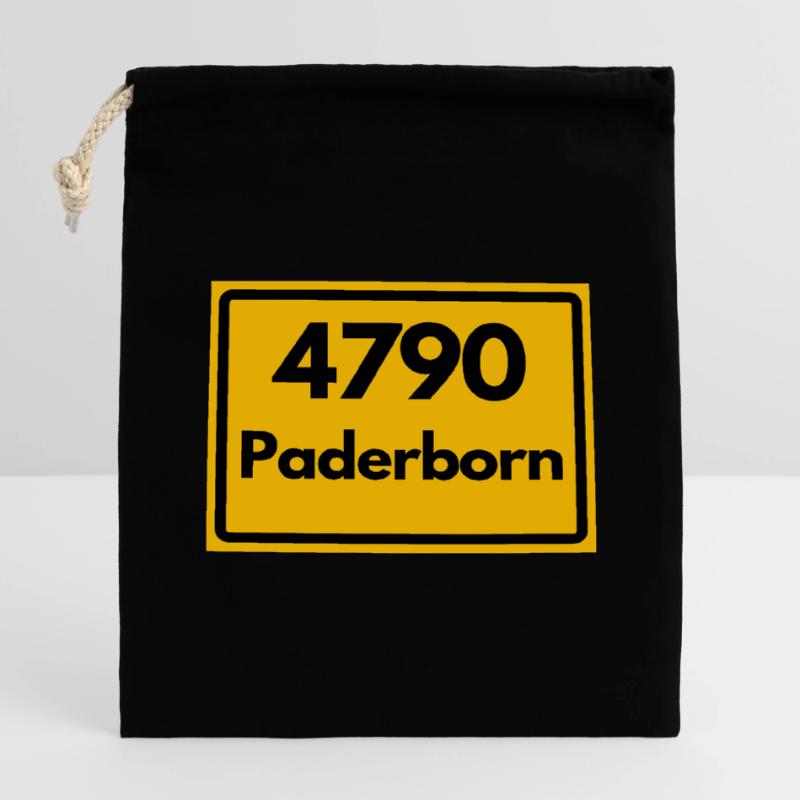 OLD POSTCODE POSTCODE RETRO 4790 PADERBORN Closable cotton gift bag (14x20cm)