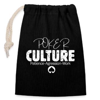 Poker culture - mindset pour joueurs de poker - Sac cadeau en coton avec cordon (14 x 20 cm) - noir - Devant